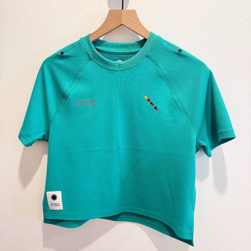 Saturdays NYC All Terrain Lightweight Cropped Tee - Size: M / Sea Green